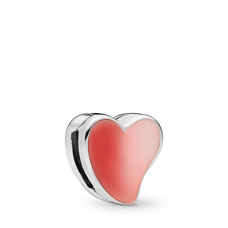 Pandora Reflexions™ Asymmetric Heart Of Love Clip Charm - Sterling Silver/Enamel - Canada | ST6339GT